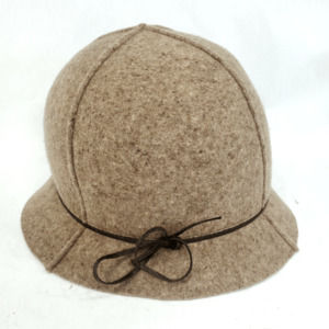 Alessandra Bacci Firenze Women's Hat Cloche Bucket Wool Blend Made in Italy Tan